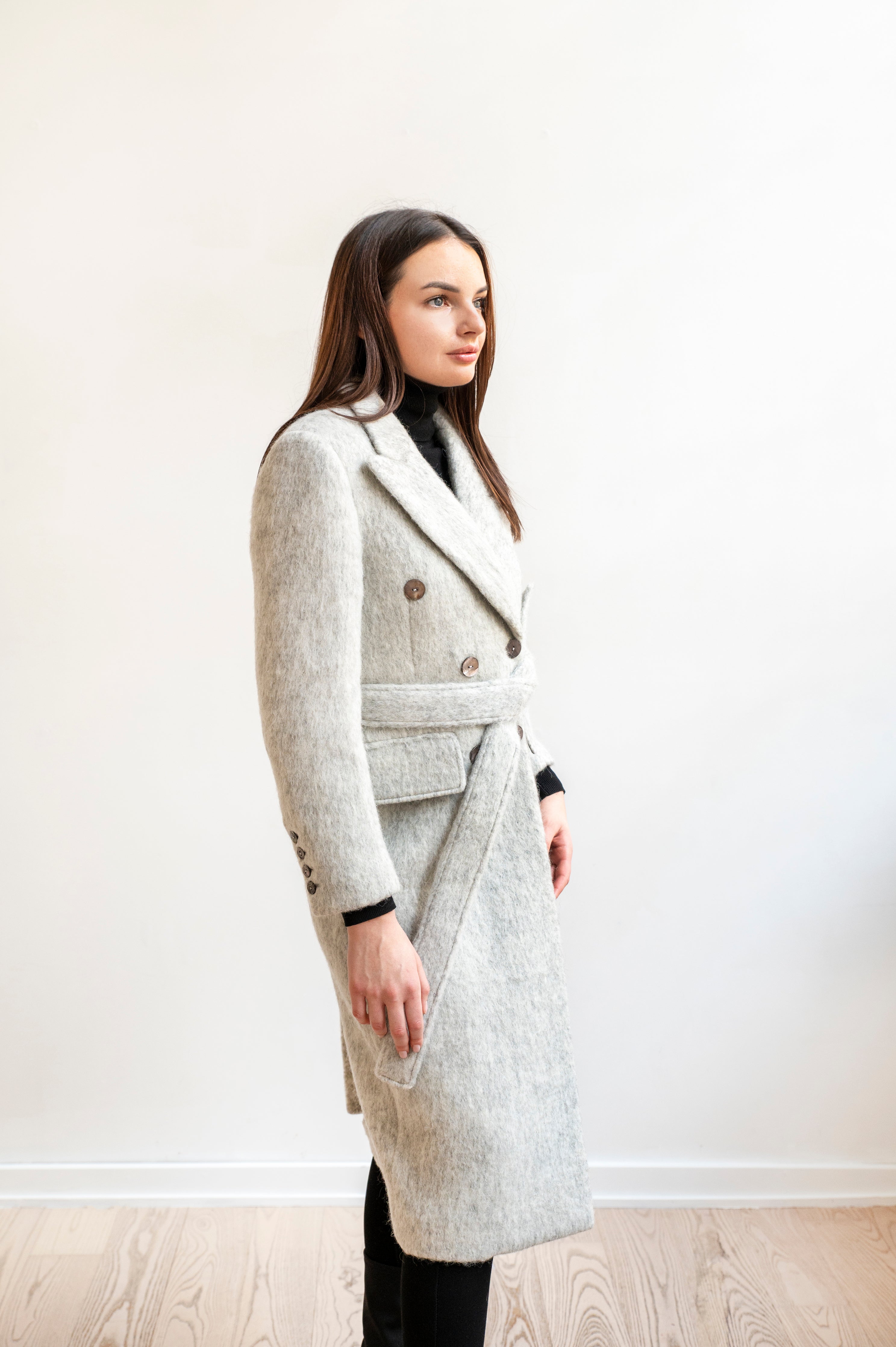 Grey Wool Overcoat - Smart Winter Coat – Te'Orna