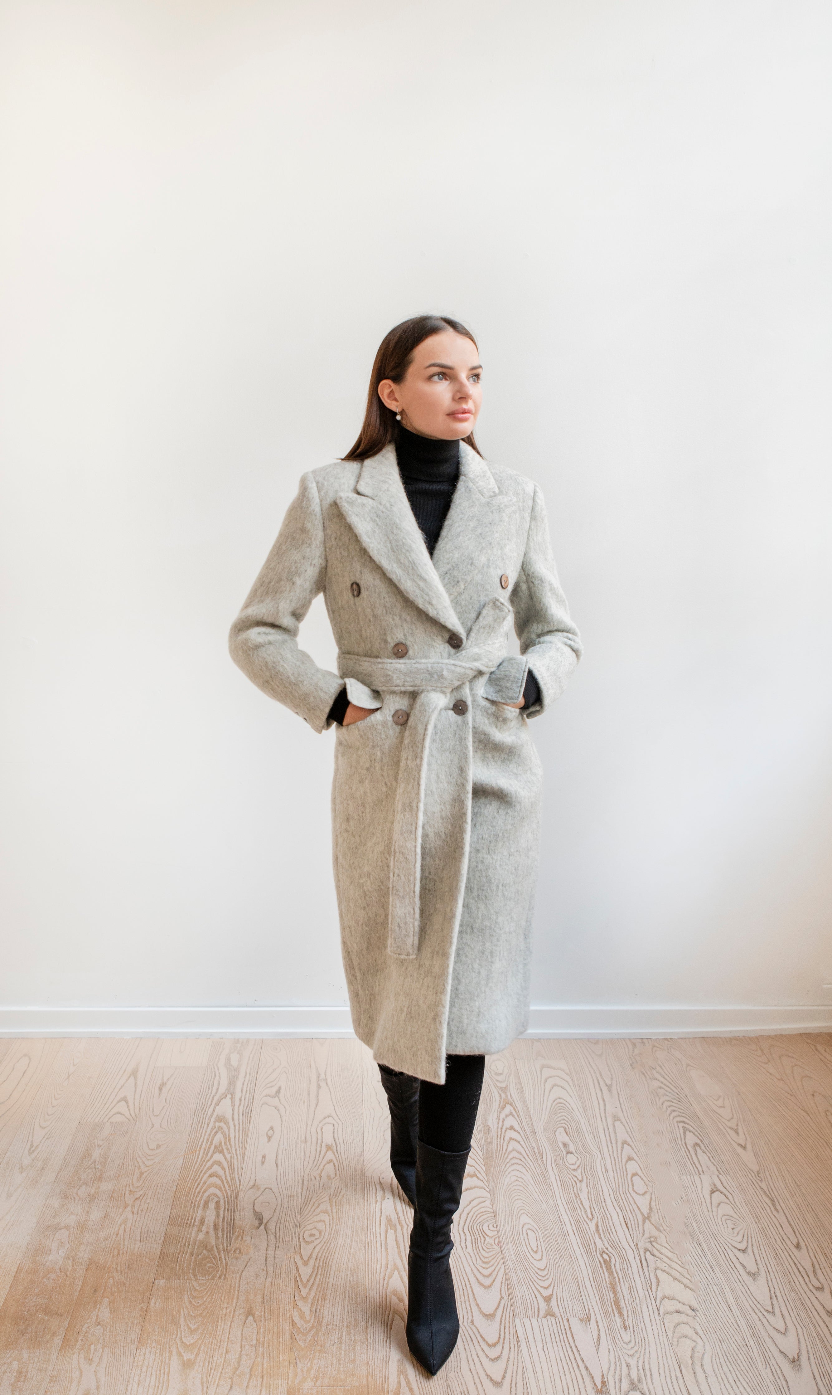 Zara gray hot sale wool coat